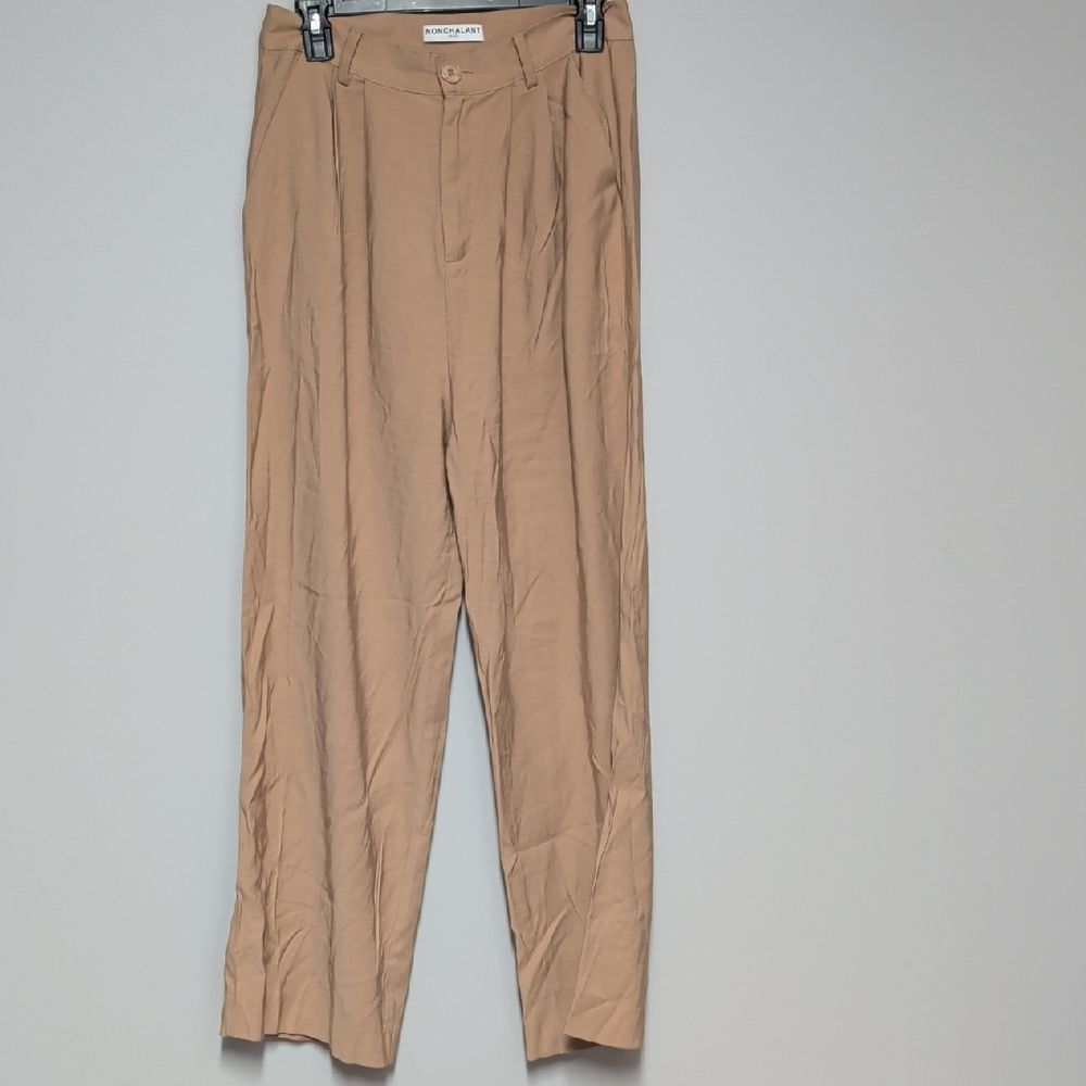 NONchalant Women's Tan Wide Leg Pants